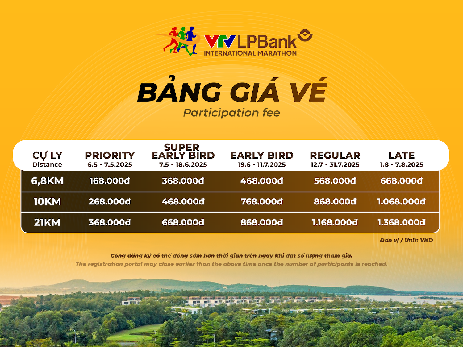 Giải Marathon Quốc tế VTV LPBank 2025 - Nhịp điệu xuyên thời gian - Bảng Giá Vé
