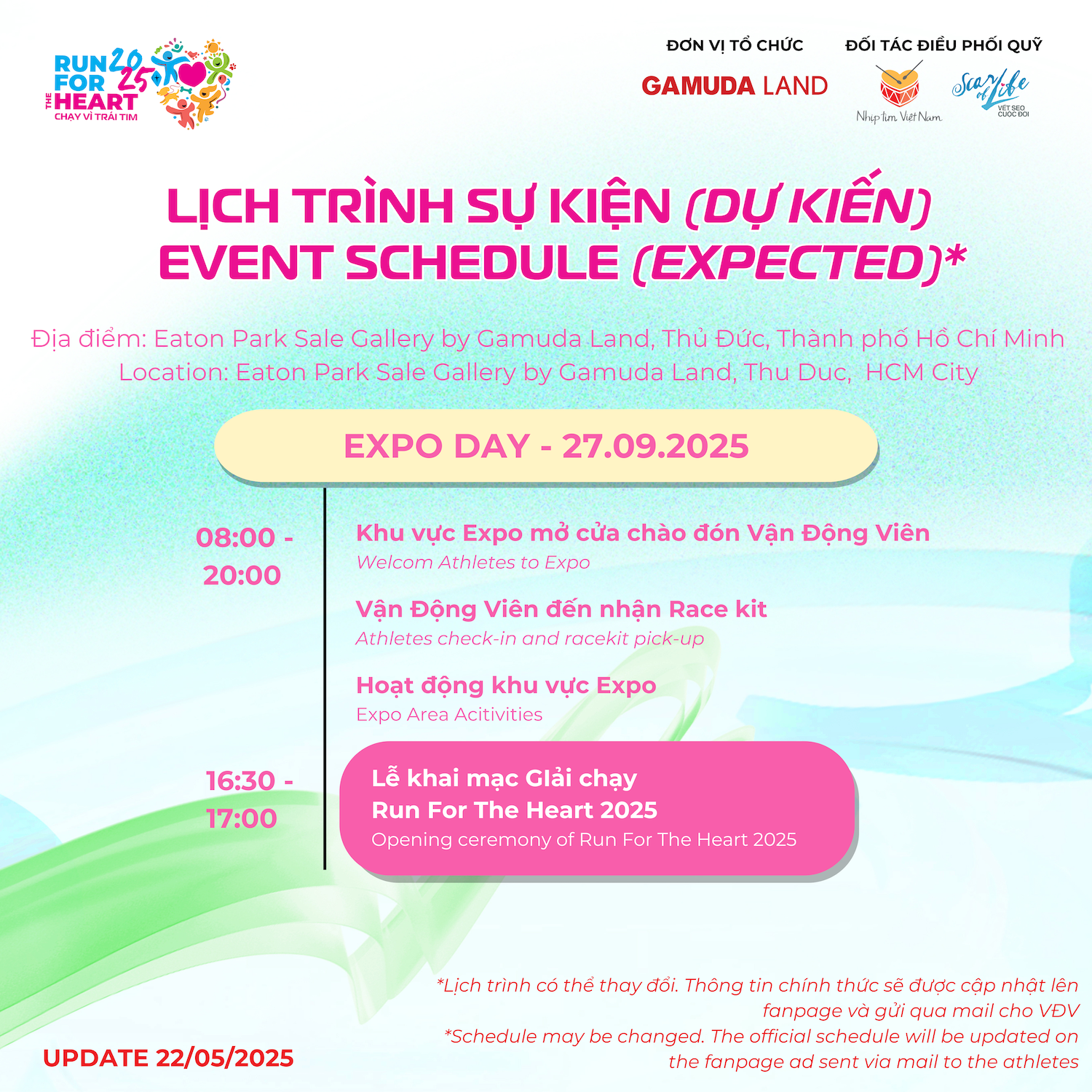 Lịch trình EXPO Run For The Heart 2025