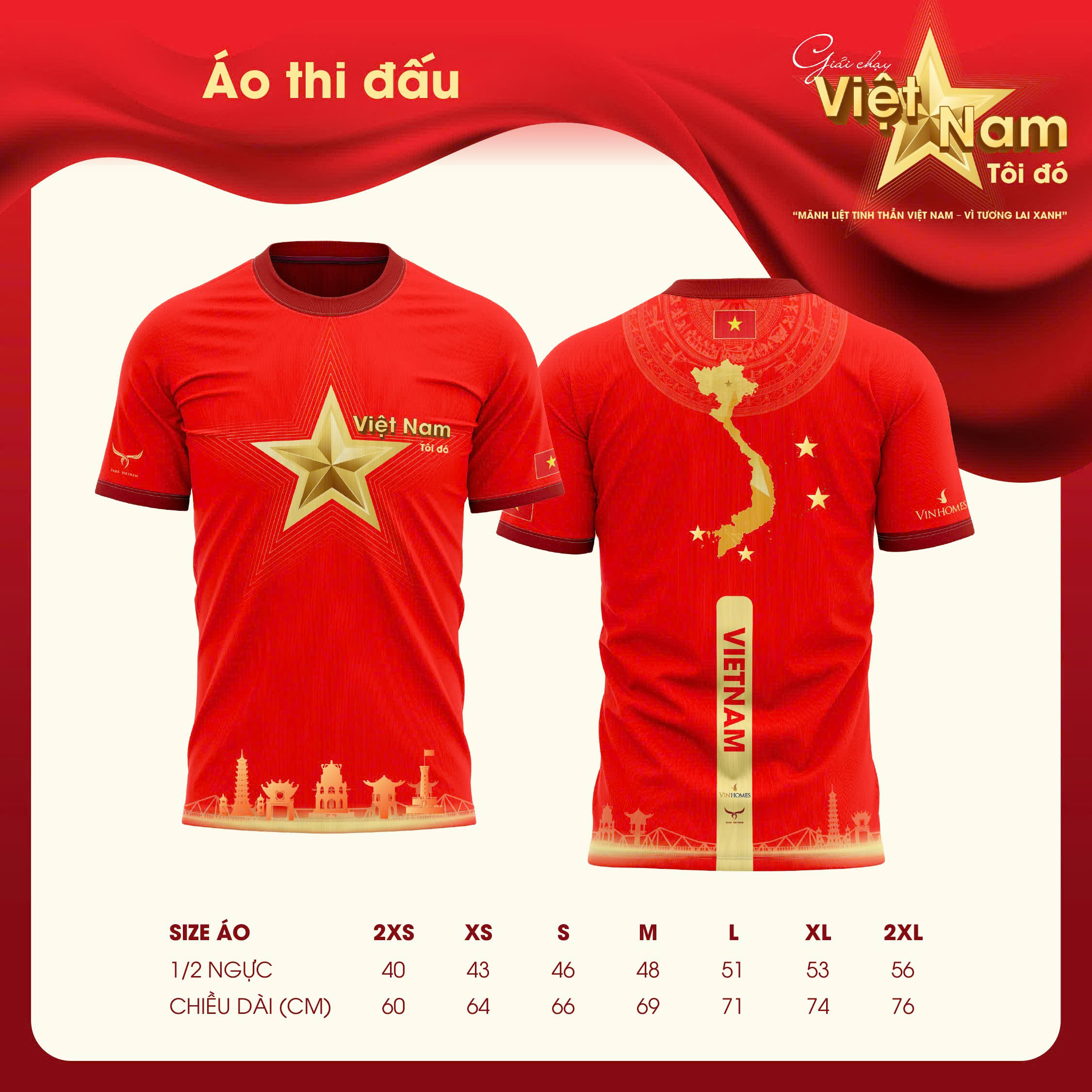 Ảnh minh họa size áo Giải chạy Việt Nam Tôi đó 2025