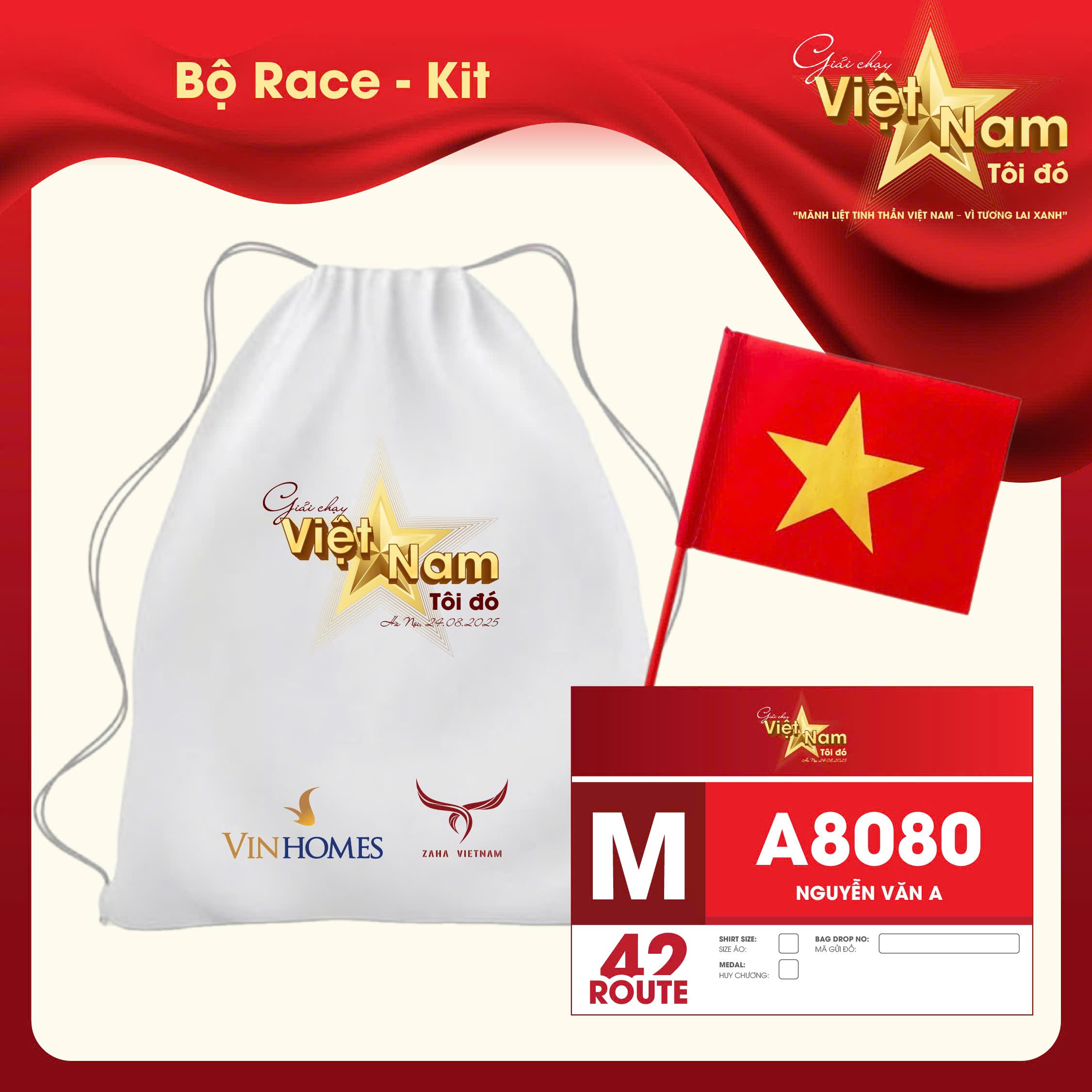 Túi race-kit Giải chạy Việt Nam Tôi đó 2025
