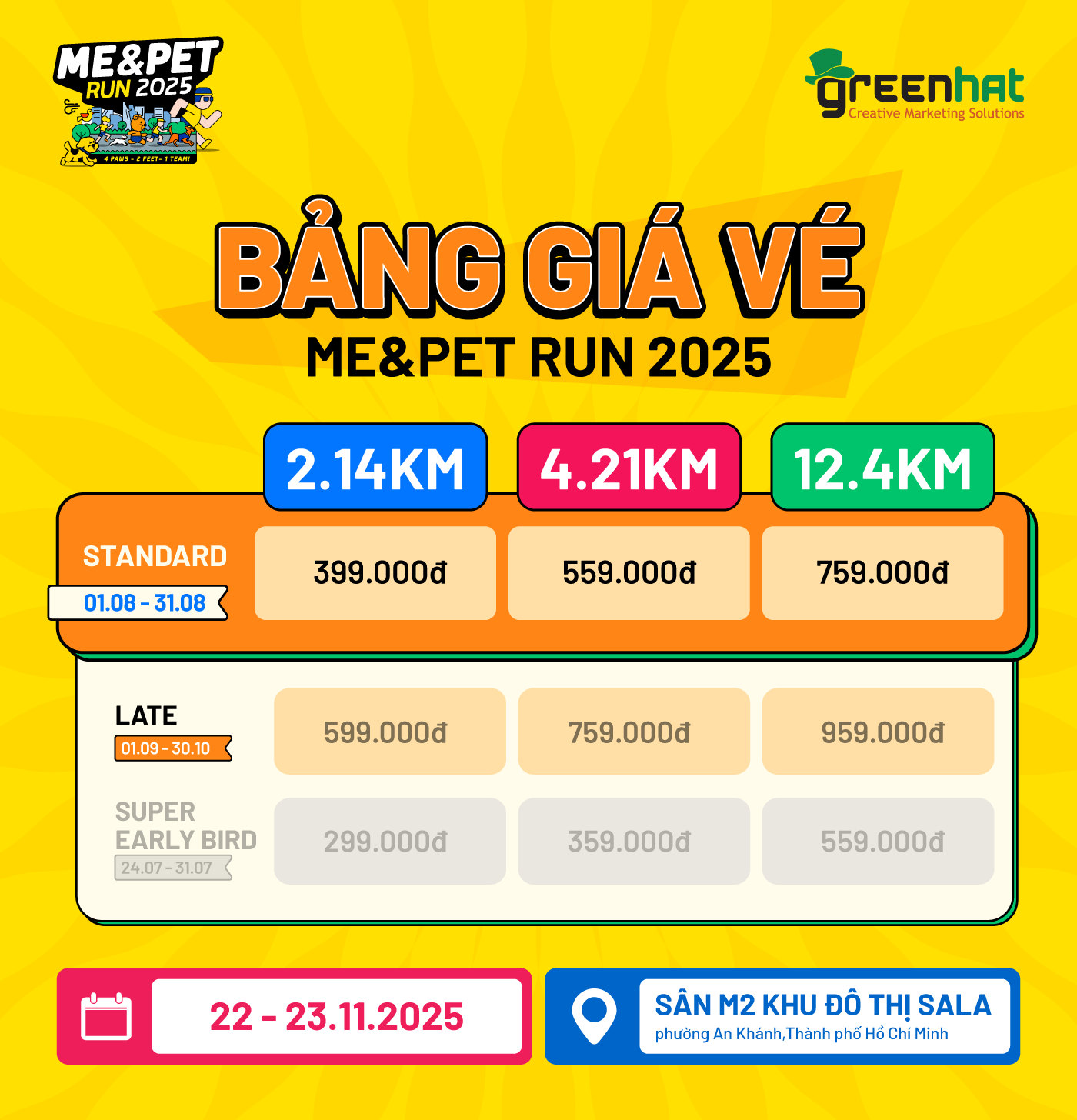 Bảng giá vé Me&Pet Run 2025