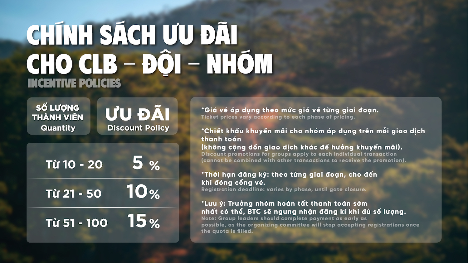 Vietnam Highlands Trail 2025: Chinh phục 4 ngọn núi thiêng Lâm Đồng 5 Chính sách nhóm Vietnam Highlands Trail 2025